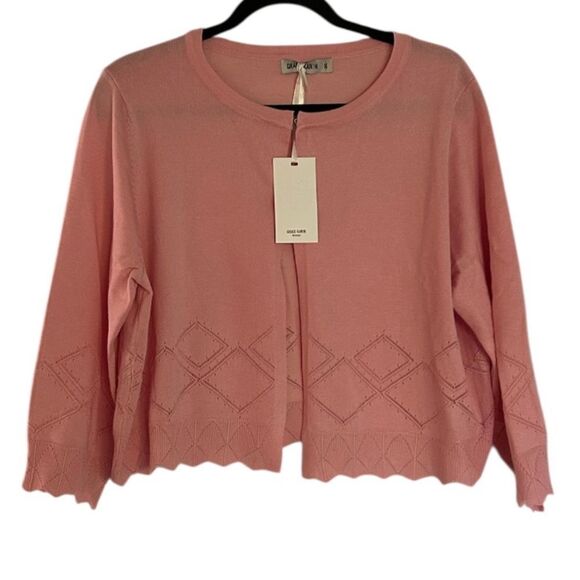 Grace Karin Pink Cropped Cardigan Sweater Size 2XL New with tags - Picture 1 of 9